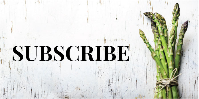 Subscribe sign with Asparagus spears