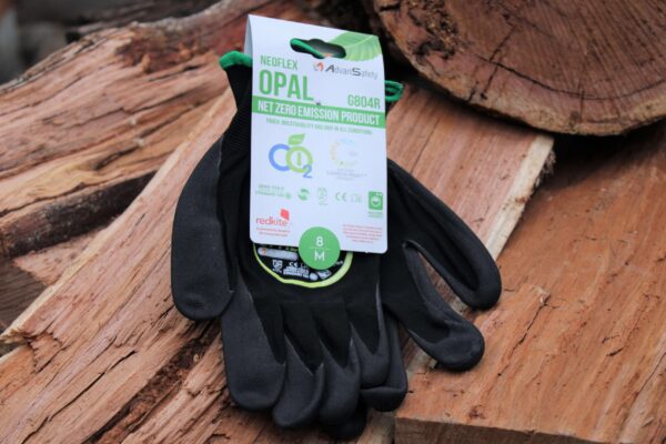 Neoflex gloves on a wooden stack